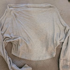 Off the shoulder light sweater top